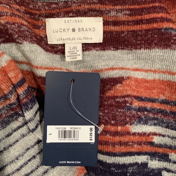 Lucky Brand Aztec Drape Cardigan Large NWT - Picture 5 of 8